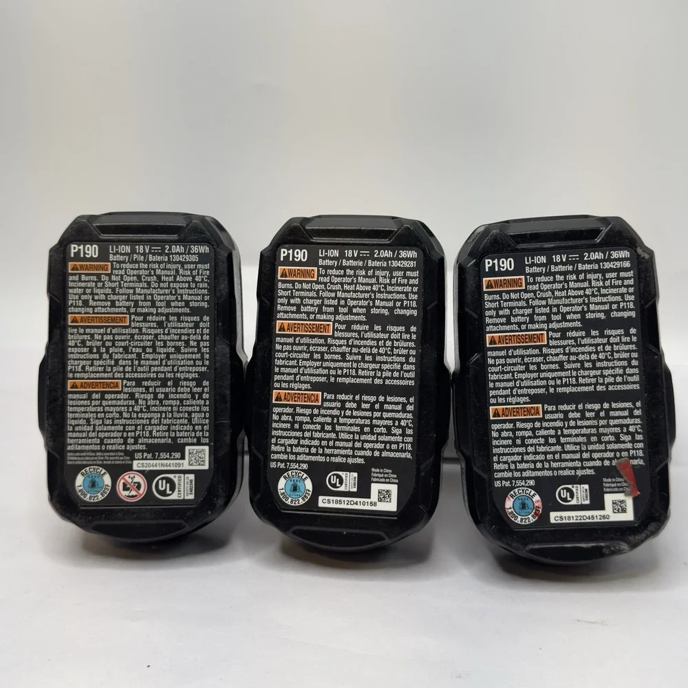 Ryobi 18volt Batteries P190 For Parts Not Working  Lot Of 3 - Picture 8 of 9